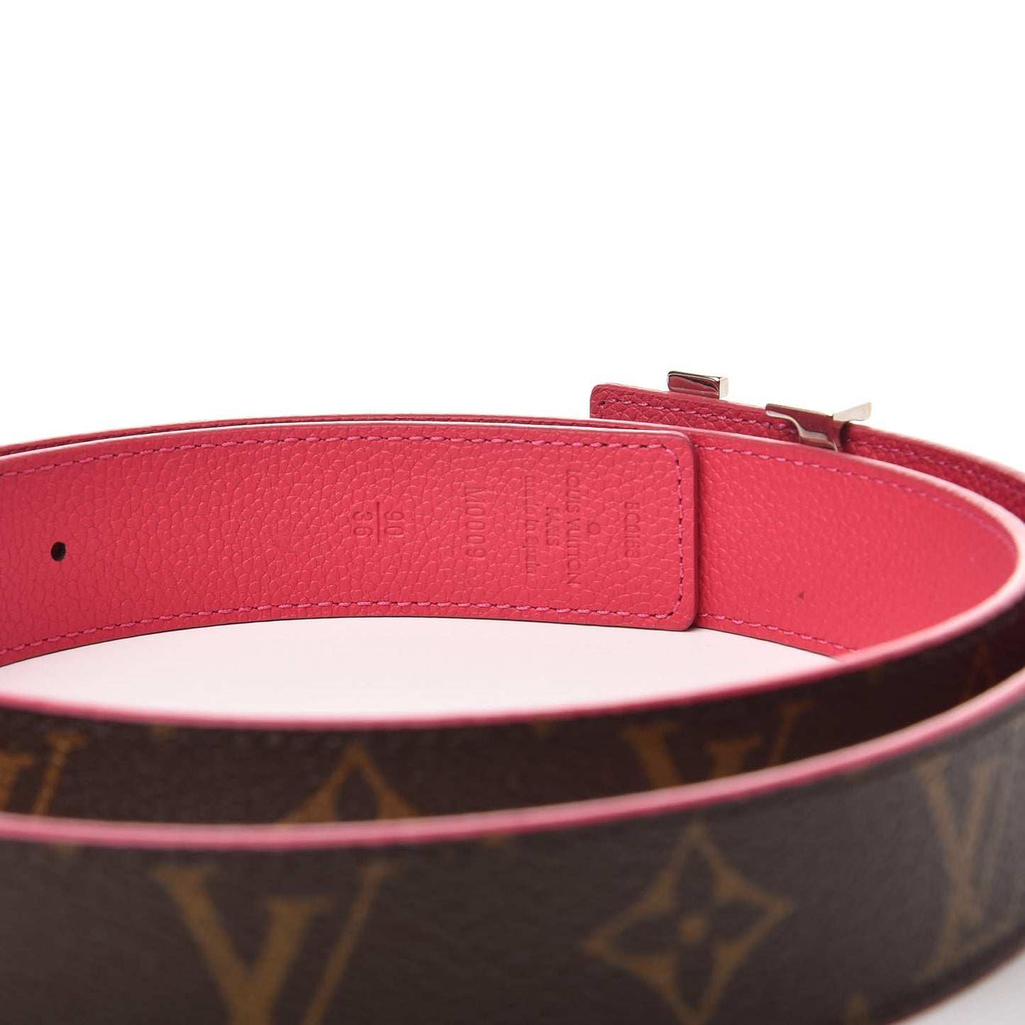 Monogram Calfskin 30mm LV Initiales Reversible Belt 90 36 Fuchsia