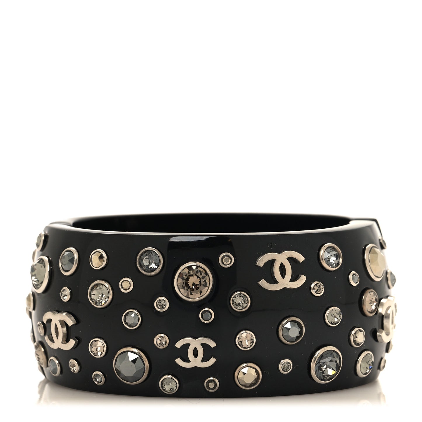 Resin Crystal CC Cuff Bracelet Ruthenium Black