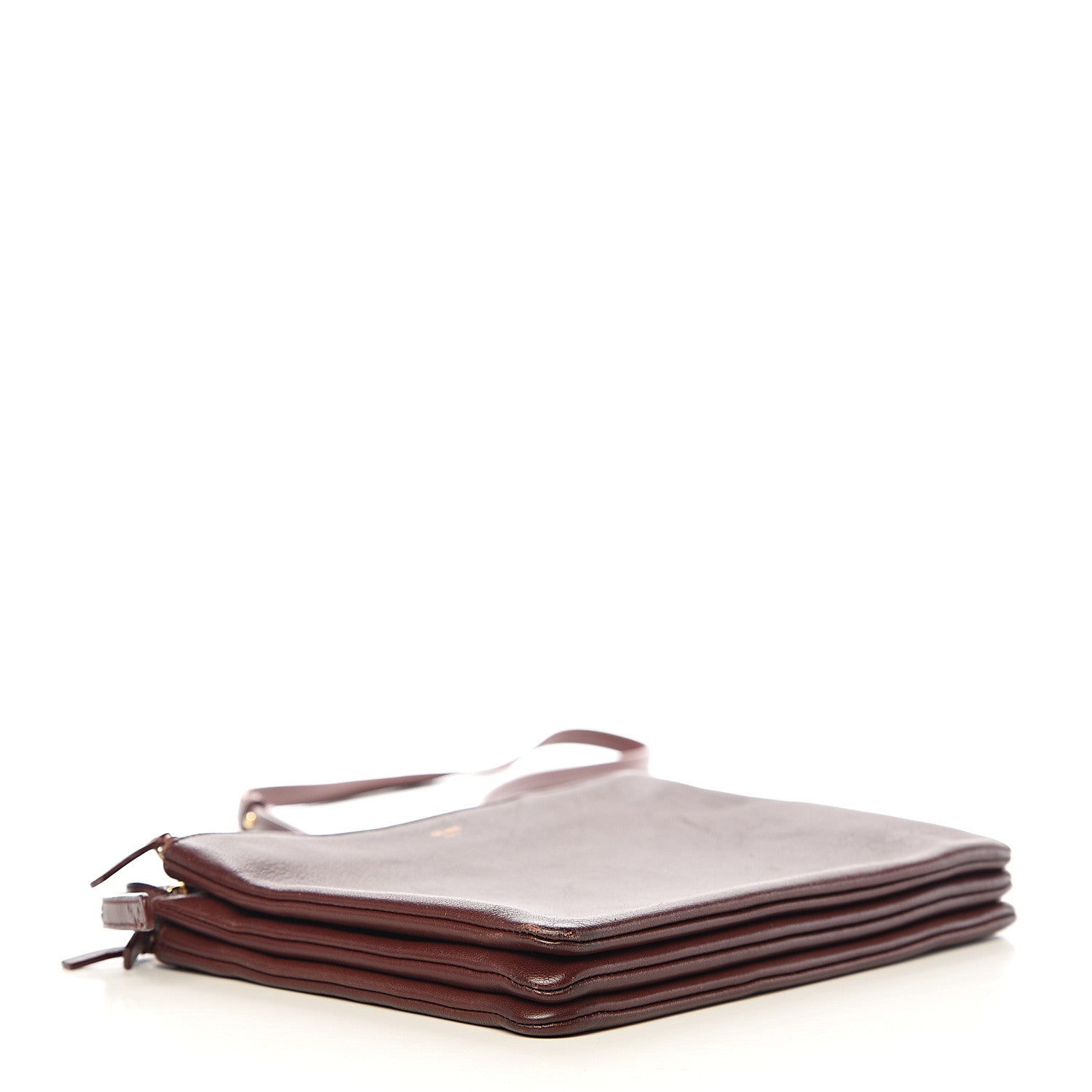 Celine Lambskin Large Trio Crossbody Bag Burgundy 3 of 9