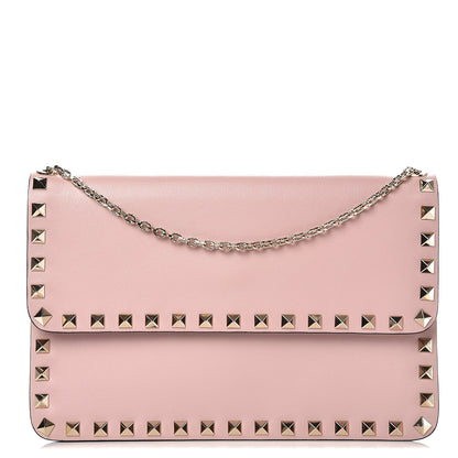 Valentino Garavani Calfskin Rockstud Chain Flap Crossbody Bag Cipria 1 of 6