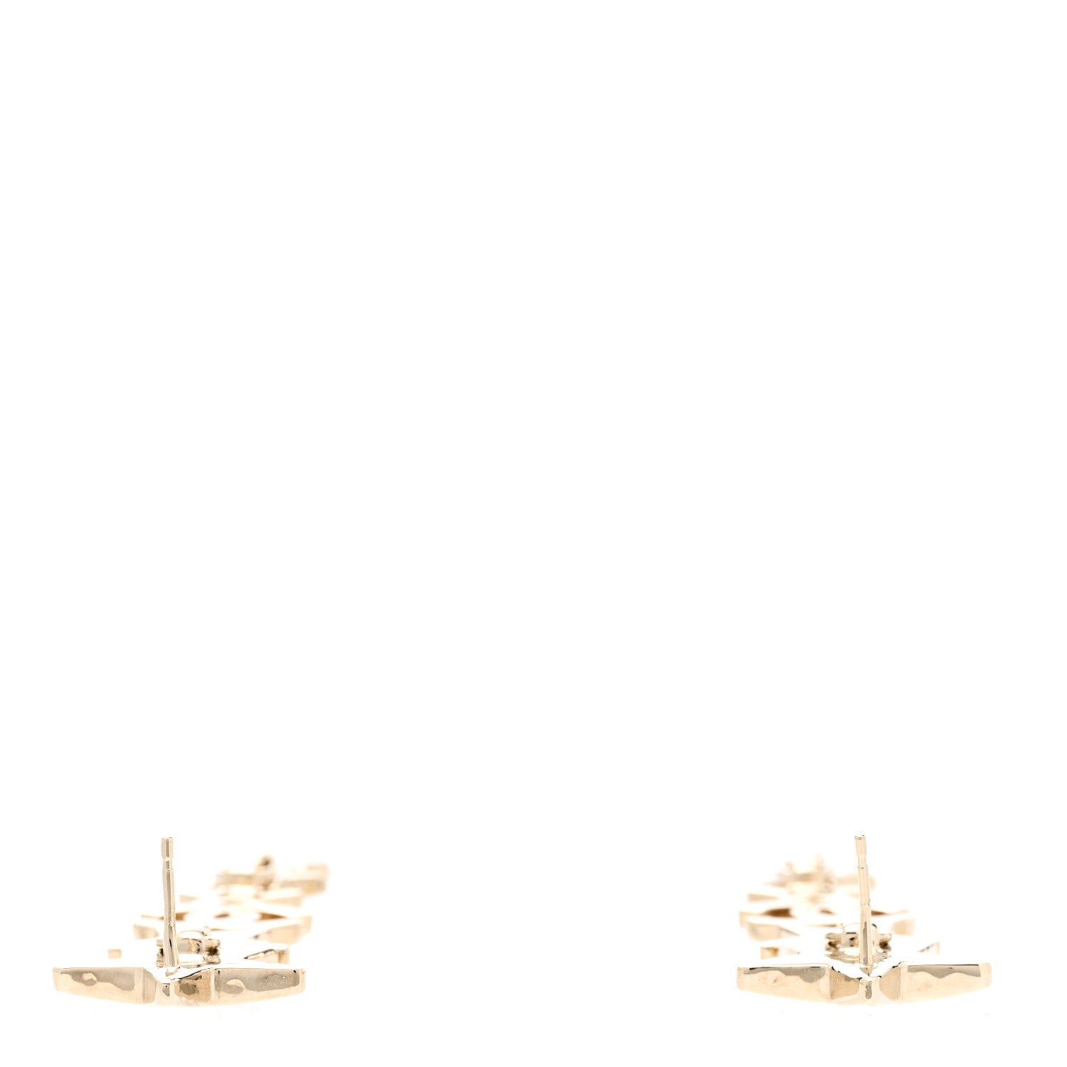 Chanel Crystal CC Star Long Drop Earrings Gold 3 of 4