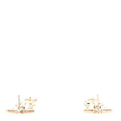 Chanel Crystal CC Star Long Drop Earrings Gold 3 of 4