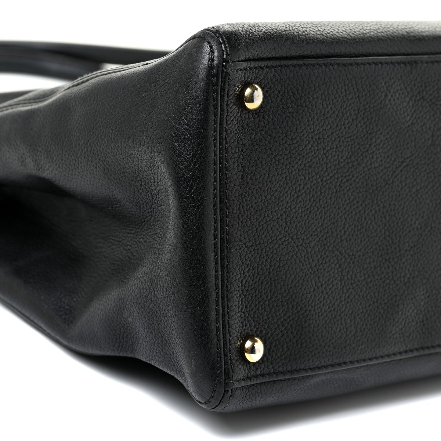 Calfskin Cerf Executive Shopper Tote Black