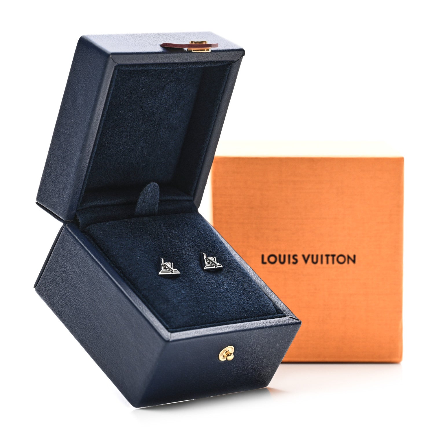 Louis Vuitton 18K White Gold Diamond LV Volt One Earrings 5 of 5
