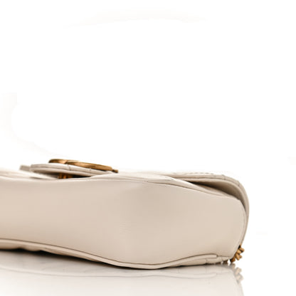 Gucci Calfskin Matelasse Super Mini GG Marmont Shoulder Bag White 10 of 14