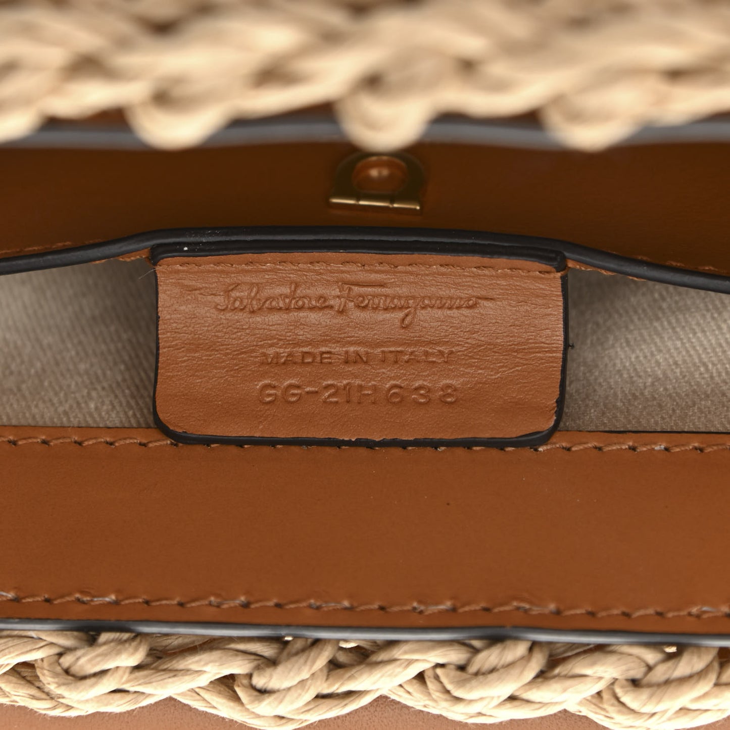 Calfskin Wicker Margot Top Handle Satchel Brown