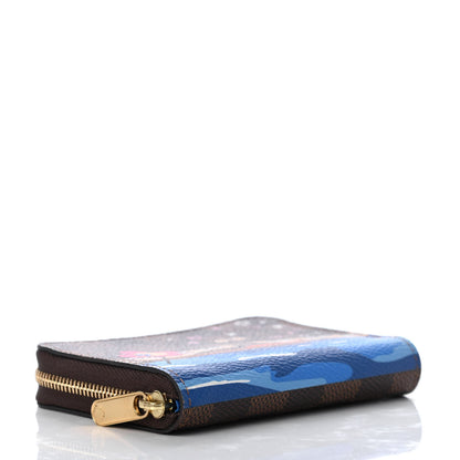 Louis Vuitton Damier Ebene 2019 Christmas Animation Zippy Coin Purse Blue 4 of 8