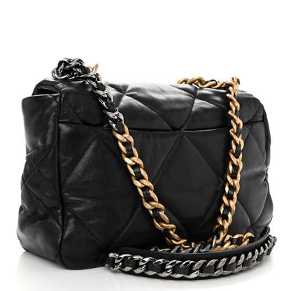 Chanel Lambskin Quilted Large Chanel 19 Flap Black 3 of 10