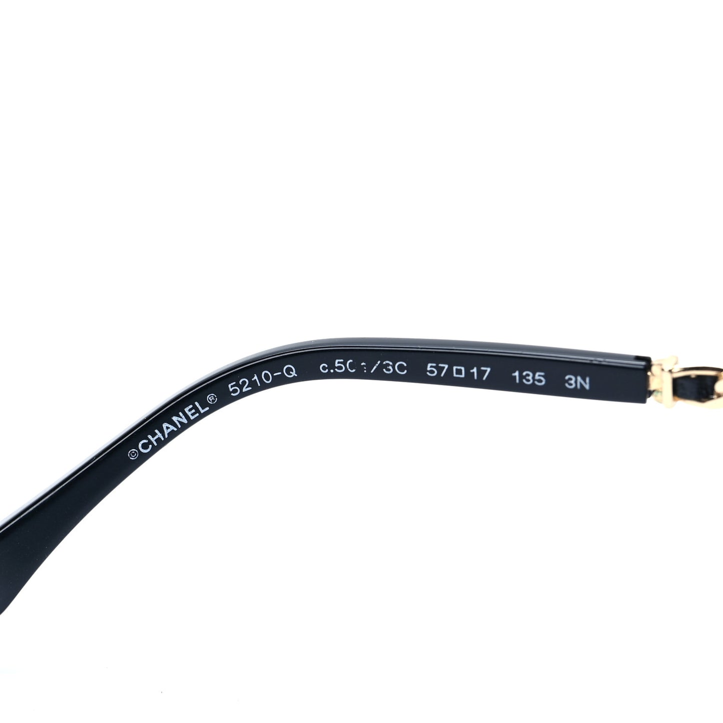 Lambskin Square Chain Sunglasses 5210-Q Black