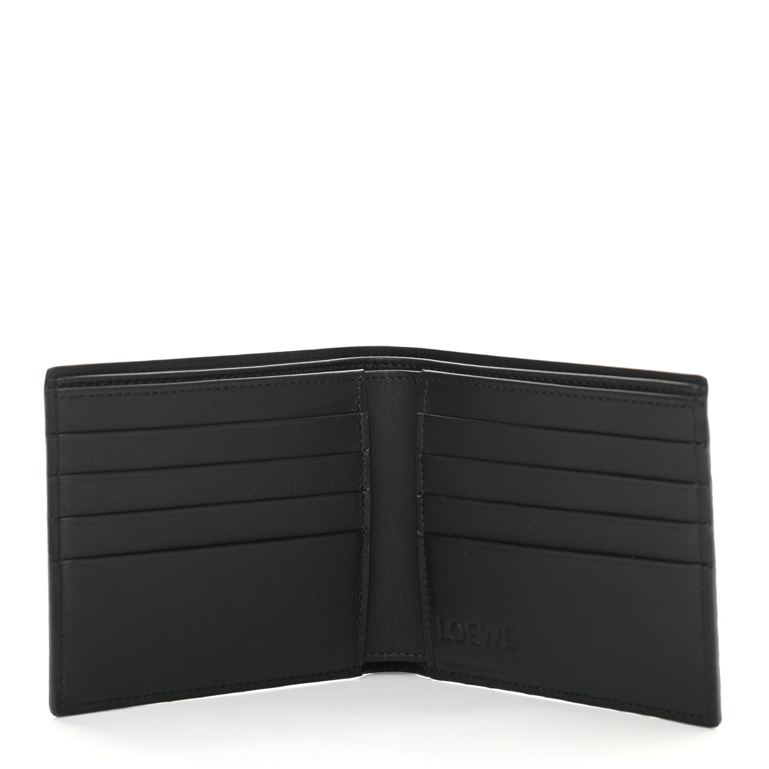 Loewe Grained Calfskin Bi-fold Wallet Grey Black 5 of 9