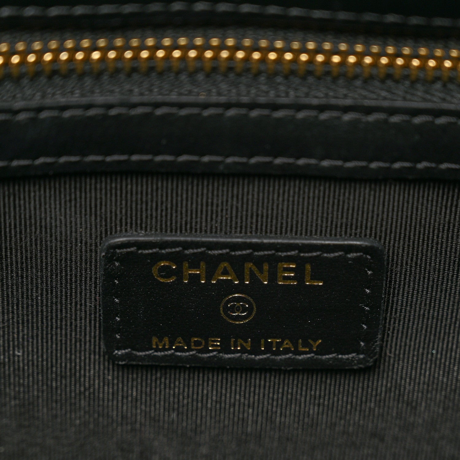 Chanel Calfskin Quilted Pearl Medium Cosmetic Case Black 6 of 9