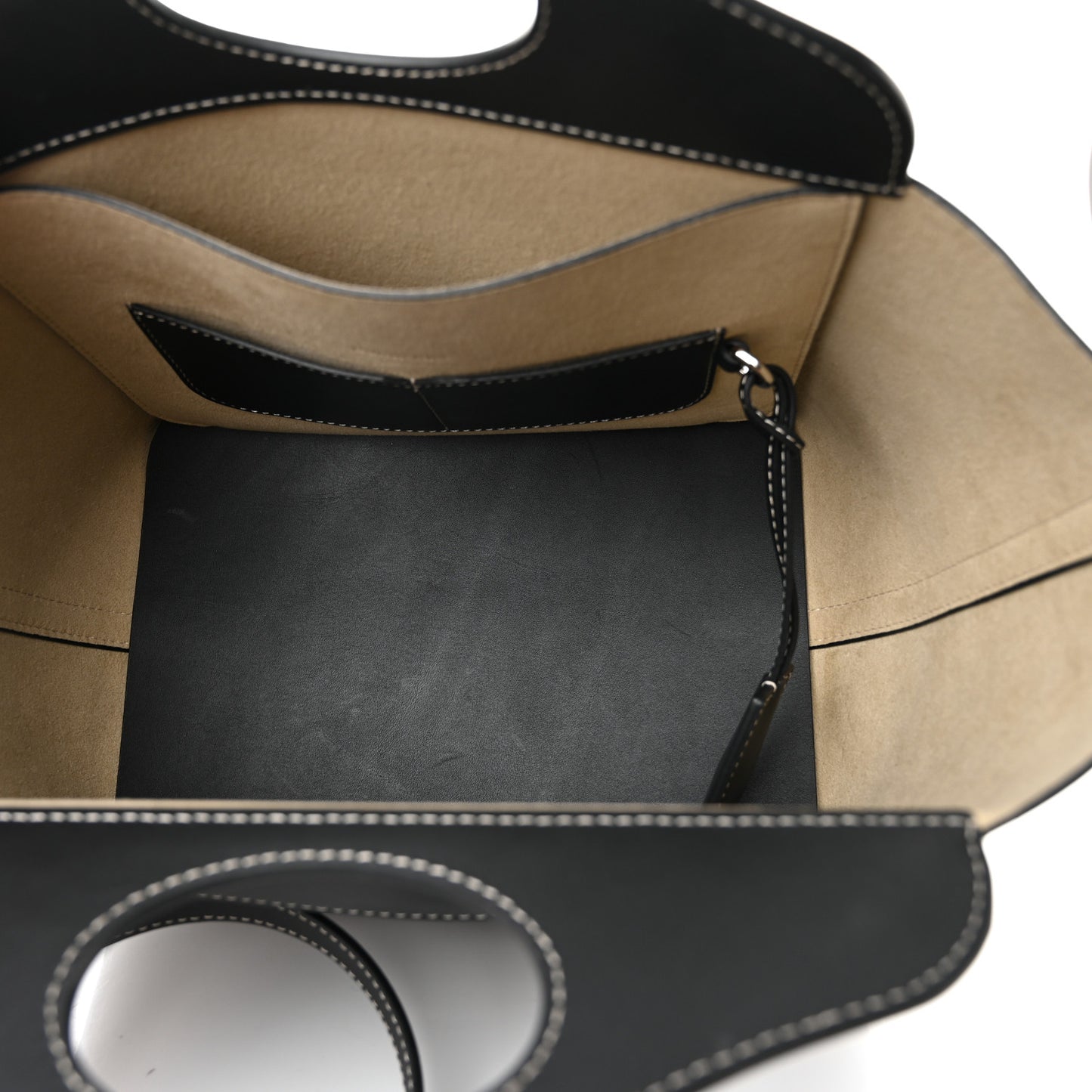 Soft Calfskin Small Pocket Tote Bag Black