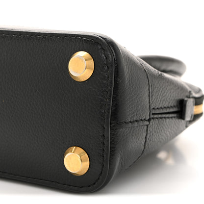 Balenciaga Signature Grained Calfskin Logo XXS Ville Top Handle Bag Black 10 of 14
