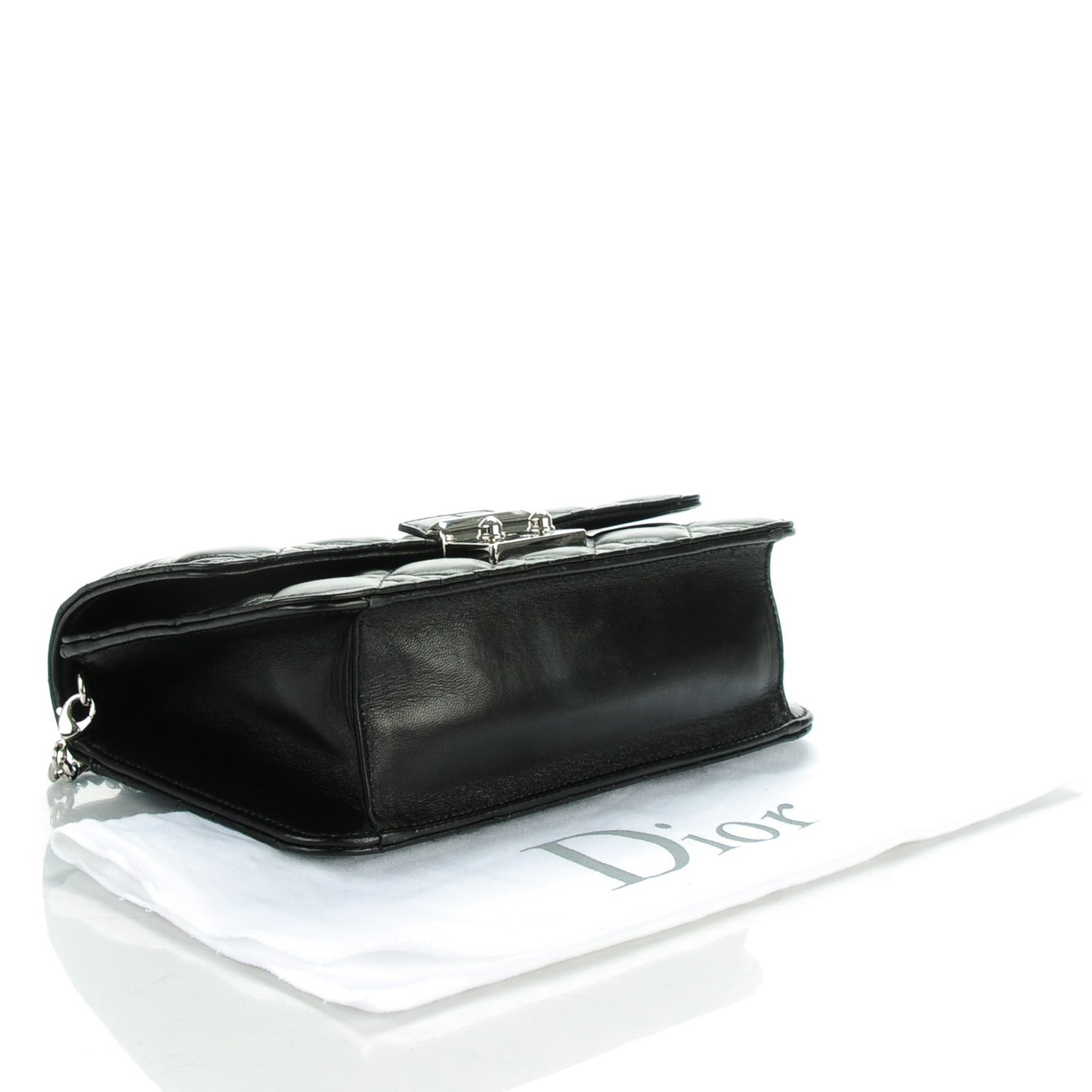 Lambskin Cannage Large Miss Dior Promenade Pouch Black