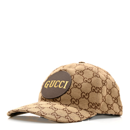 Gucci Monogram Textured Dollar Calfskin Zeno Baseball Hat M Beige 1 of 10