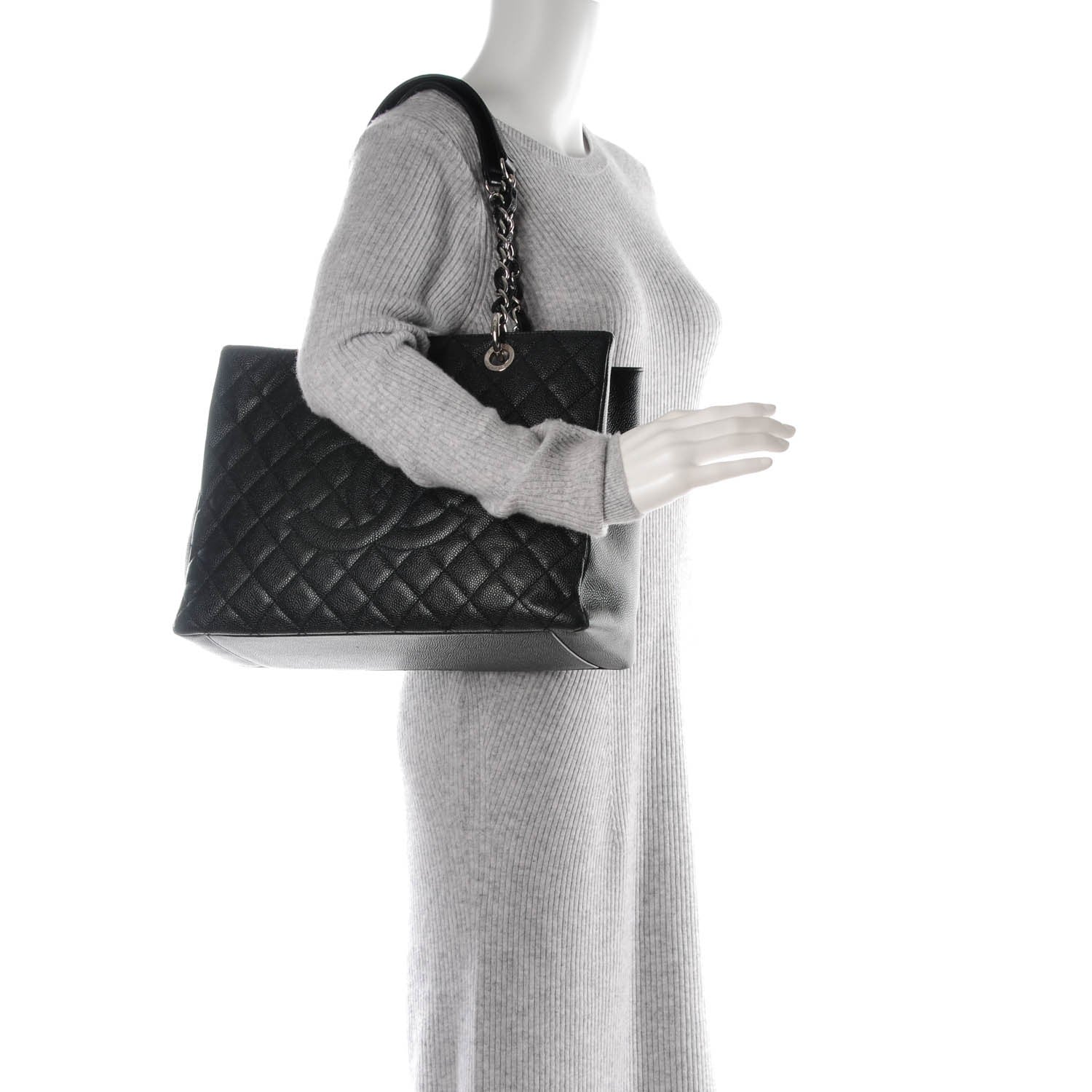 Chanel Caviar Quilted Grand Shopping Tote GST Black 2 of 7
