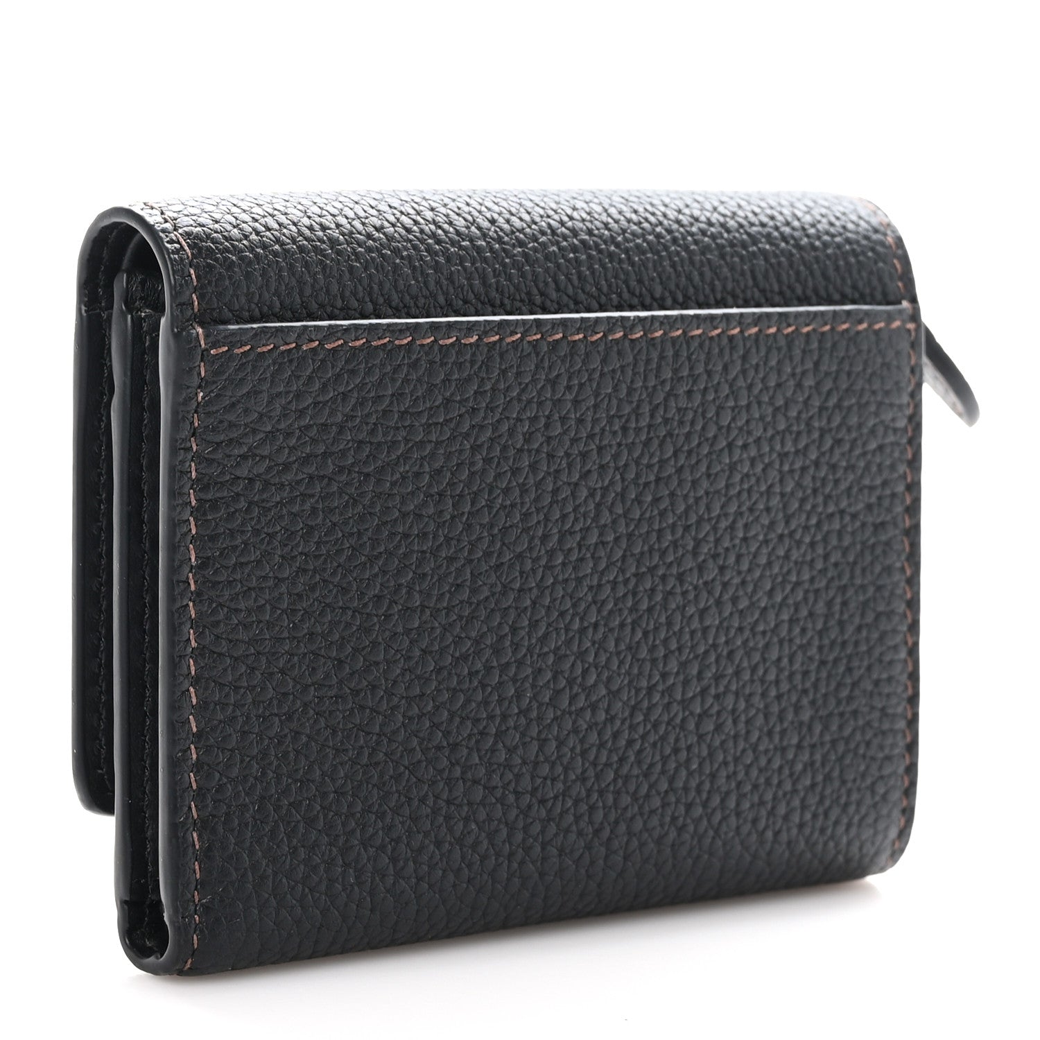 Burberry Grained Calfskin TB Compact Wallet Black 3 of 8