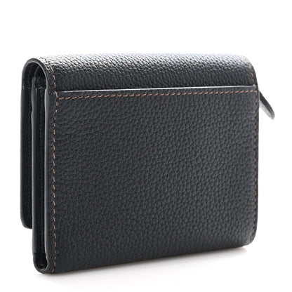 Burberry Grained Calfskin TB Compact Wallet Black 3 of 8