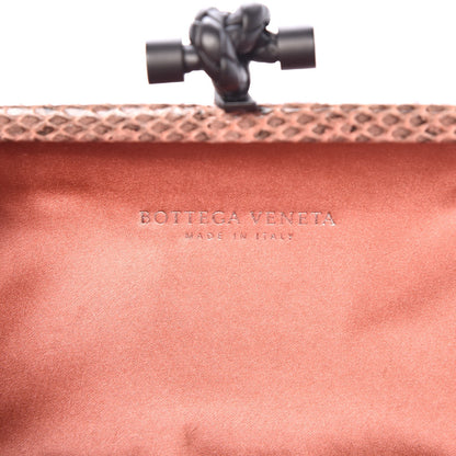 Bottega Veneta Satin Intreccio Impero Ayers Knot Clutch Dark Pink 6 of 6
