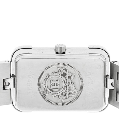 Hermes Stainless Steel Pink Mother of Pearl 18mm Rectangle Croisiere Quartz Watch 4 of 5