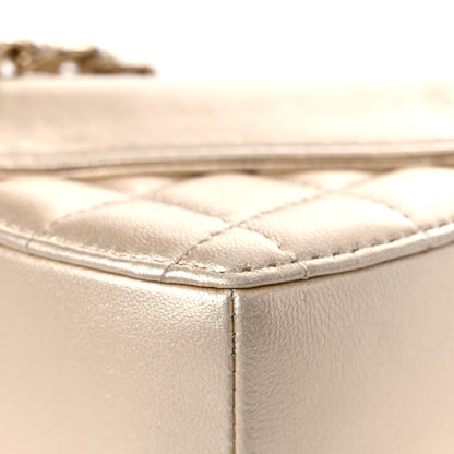 Chanel Metallic Lambskin Quilted CC In Love Heart Waist Belt Bag With Chain Gold 10 of 11