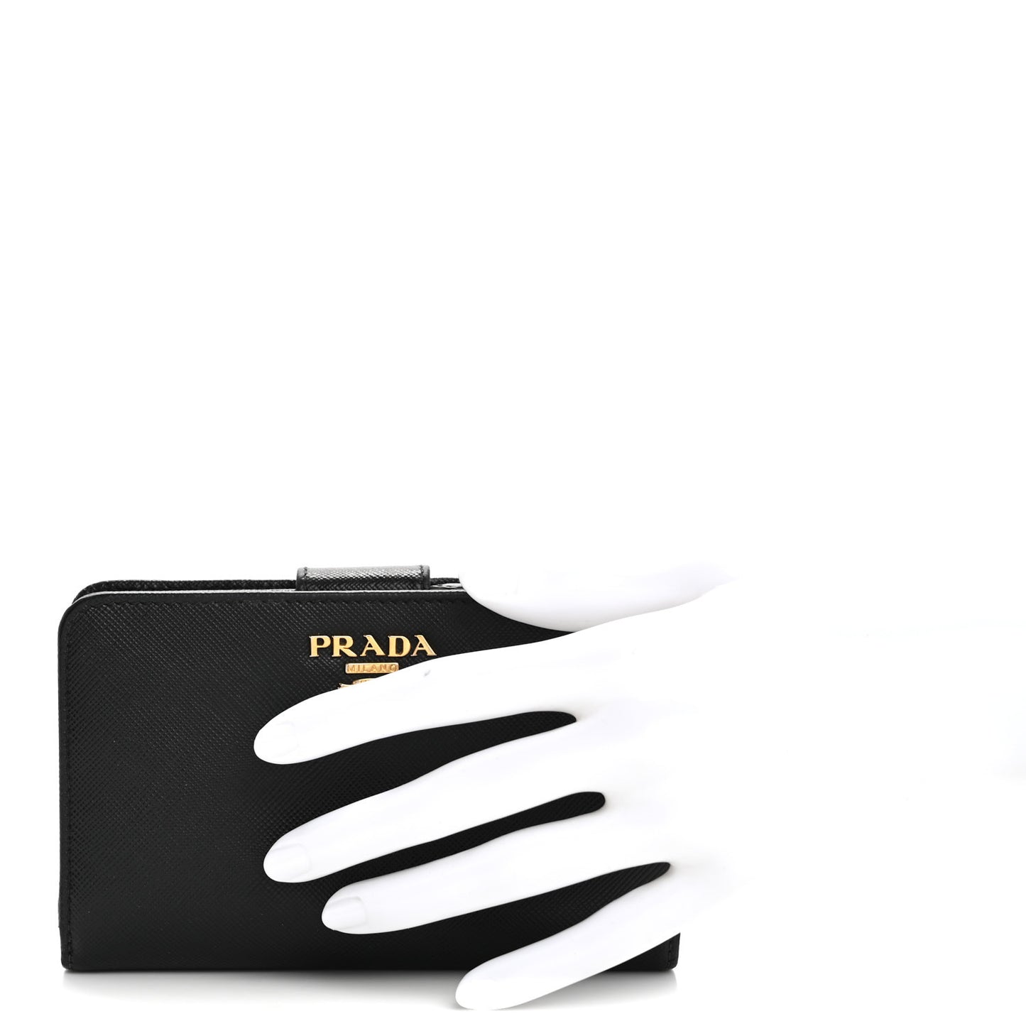 Saffiano Metal Compact Wallet Black