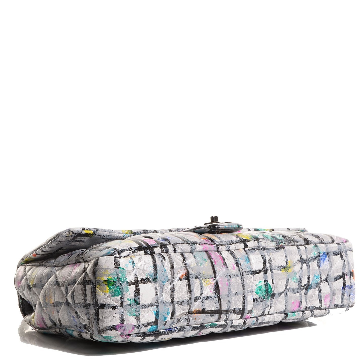 Calfskin Hand Painted Graffiti Flap Multicolor