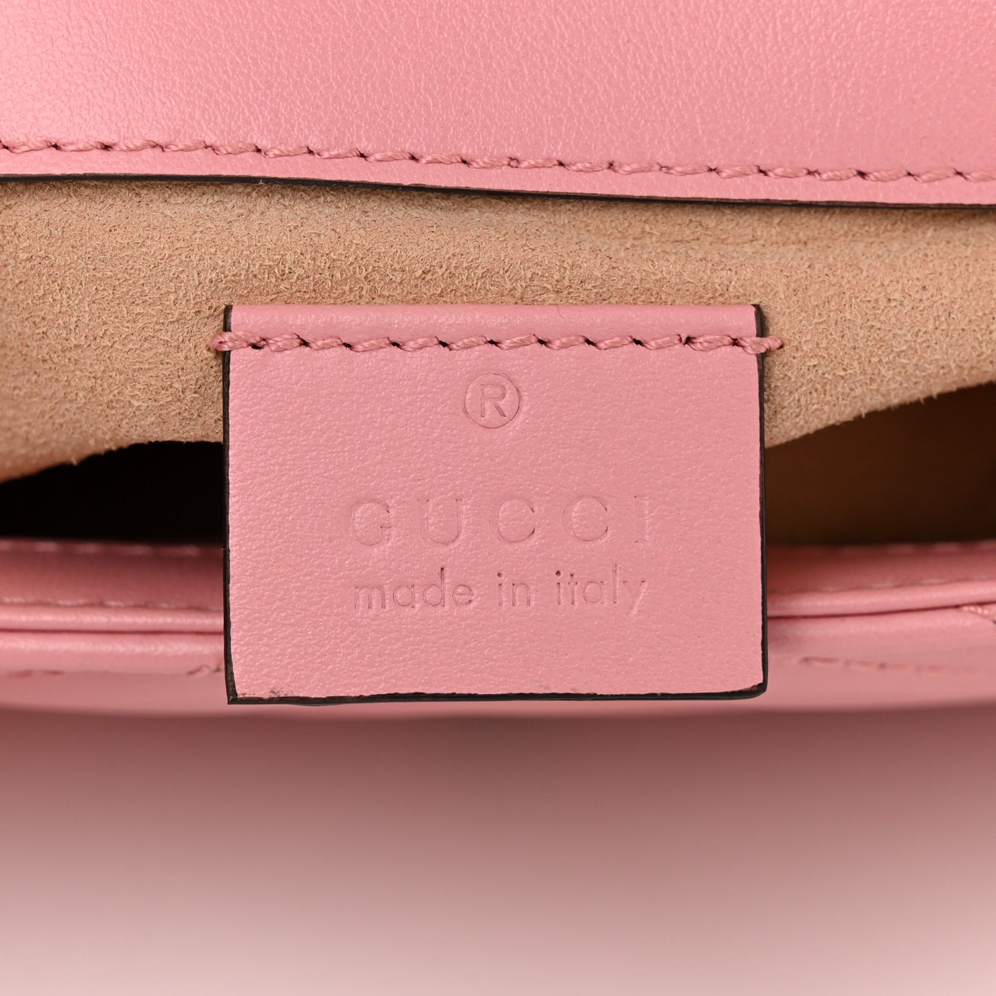 Calfskin Matelasse Super Mini GG Marmont Shoulder Bag Wild Rose