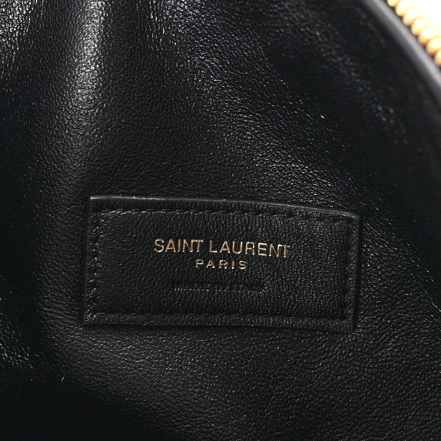 Saint Laurent Lambskin Quilted Gaby Zipped Pouch Dark Cork 5 of 9