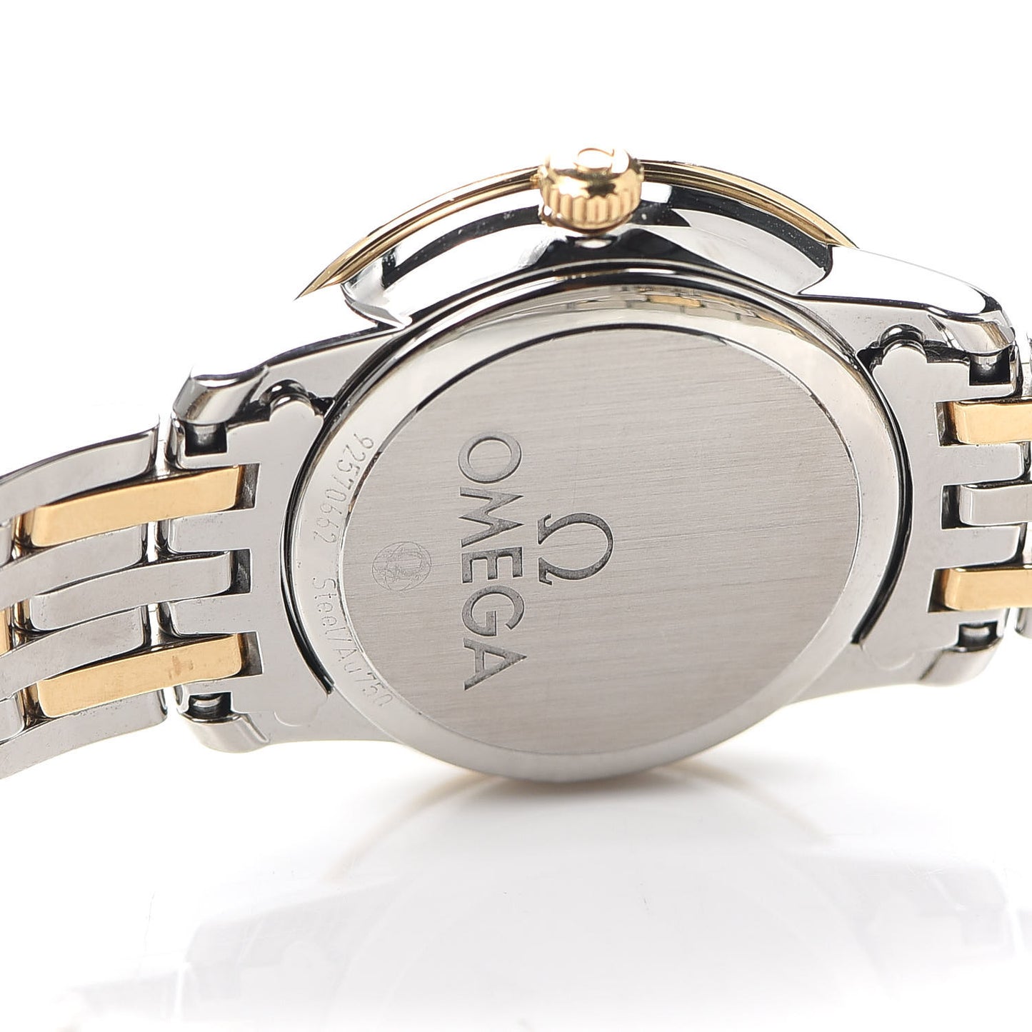 Stainless Steel 18K Yellow Gold Diamond Mother of Pearl 24mm De Ville Prestige Quartz Watch 424.20.24.60.55.001