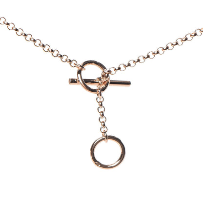 Hermes 18K Rose Gold Diamond Gambade Clou de Selle Necklace 5 of 7