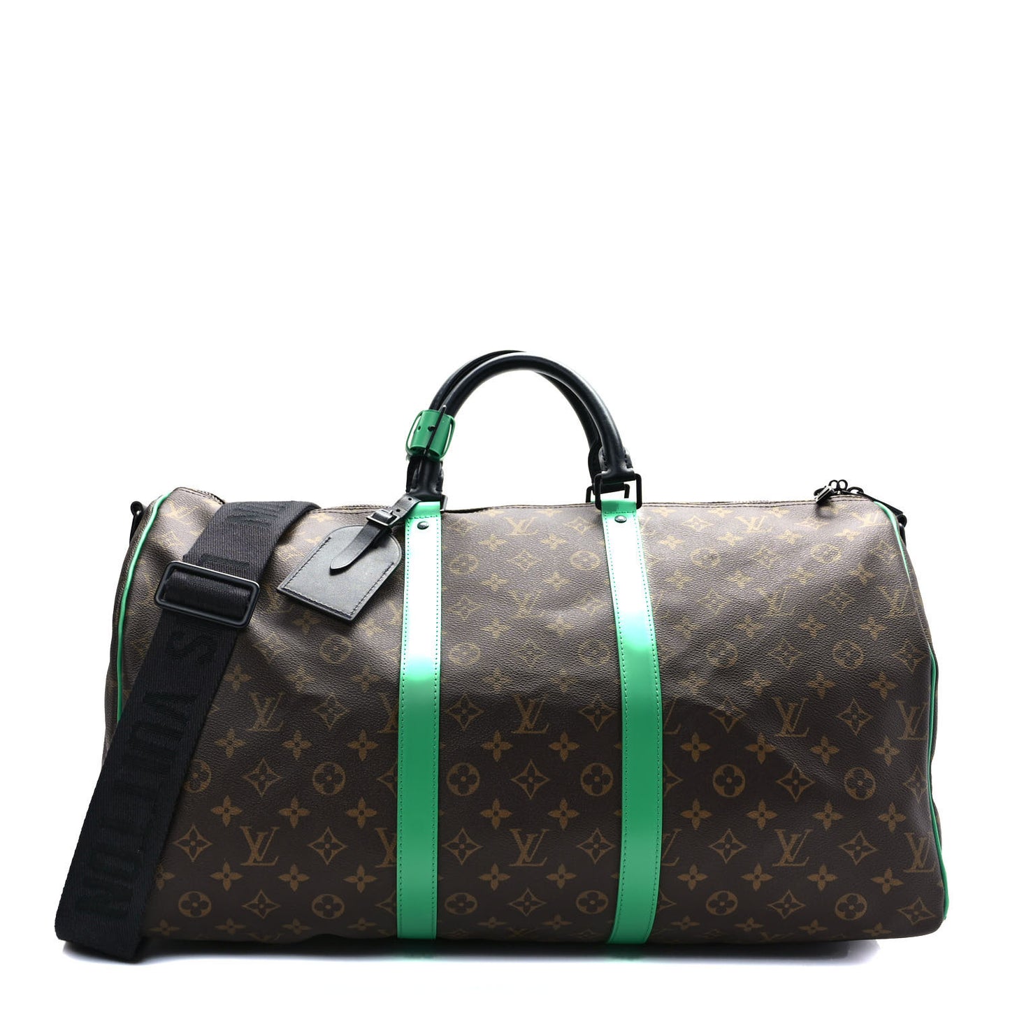 Monogram Macassar Keepall Bandouliere 50 Minty Green