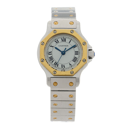Cartier Stainless Steel 18K Yellow Gold 25mm Santos Octagon Automatic Watch 1 of 4