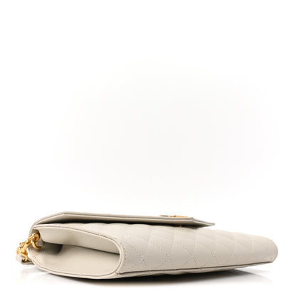Saint Laurent Grain De Poudre Textured Mixed Matelasse Triquilt Monogram Clutch Crema Soft 4 of 10