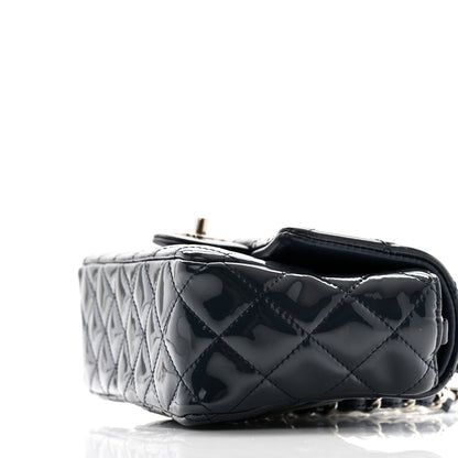 Chanel Patent Calfskin Quilted Mini Rectangular Flap Navy Blue 10 of 11