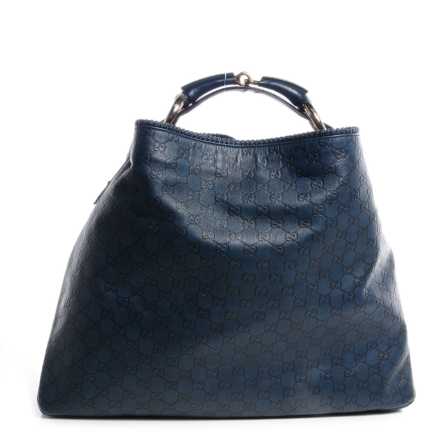 Gucci Guccissima Large Horsebit Chain Hobo Blue 1 of 7