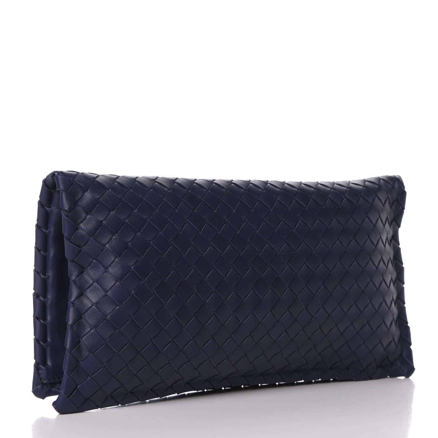 Bottega Veneta Nappa Intrecciato Turnlock Clutch Atlantic 3 of 9