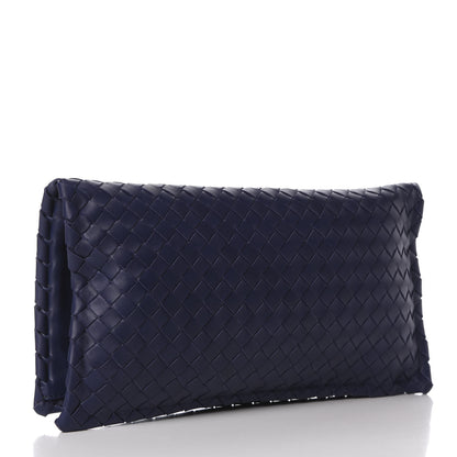 Bottega Veneta Nappa Intrecciato Turnlock Clutch Atlantic 3 of 9