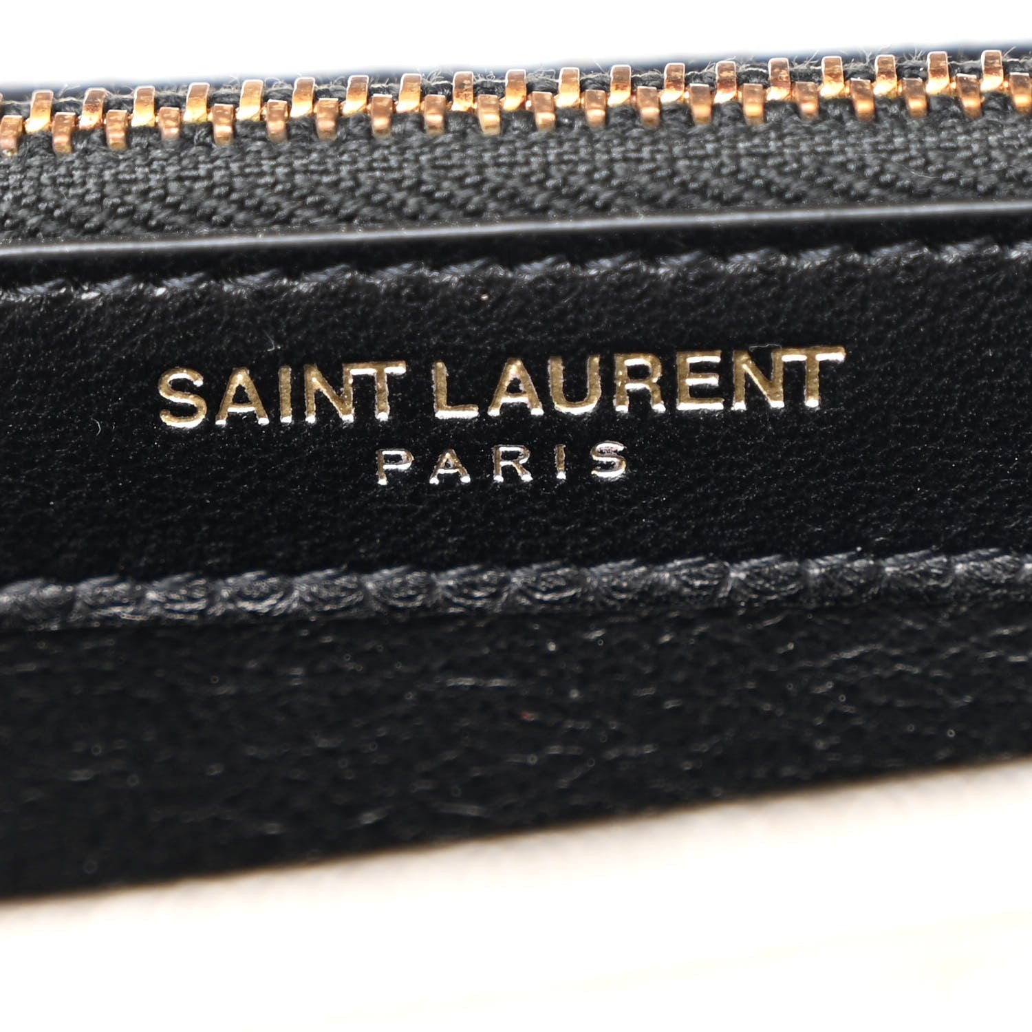 Saint Laurent Metallic Grain De Poudre Matelasse Chevron Monogram Chain Wallet Gold 7 of 11
