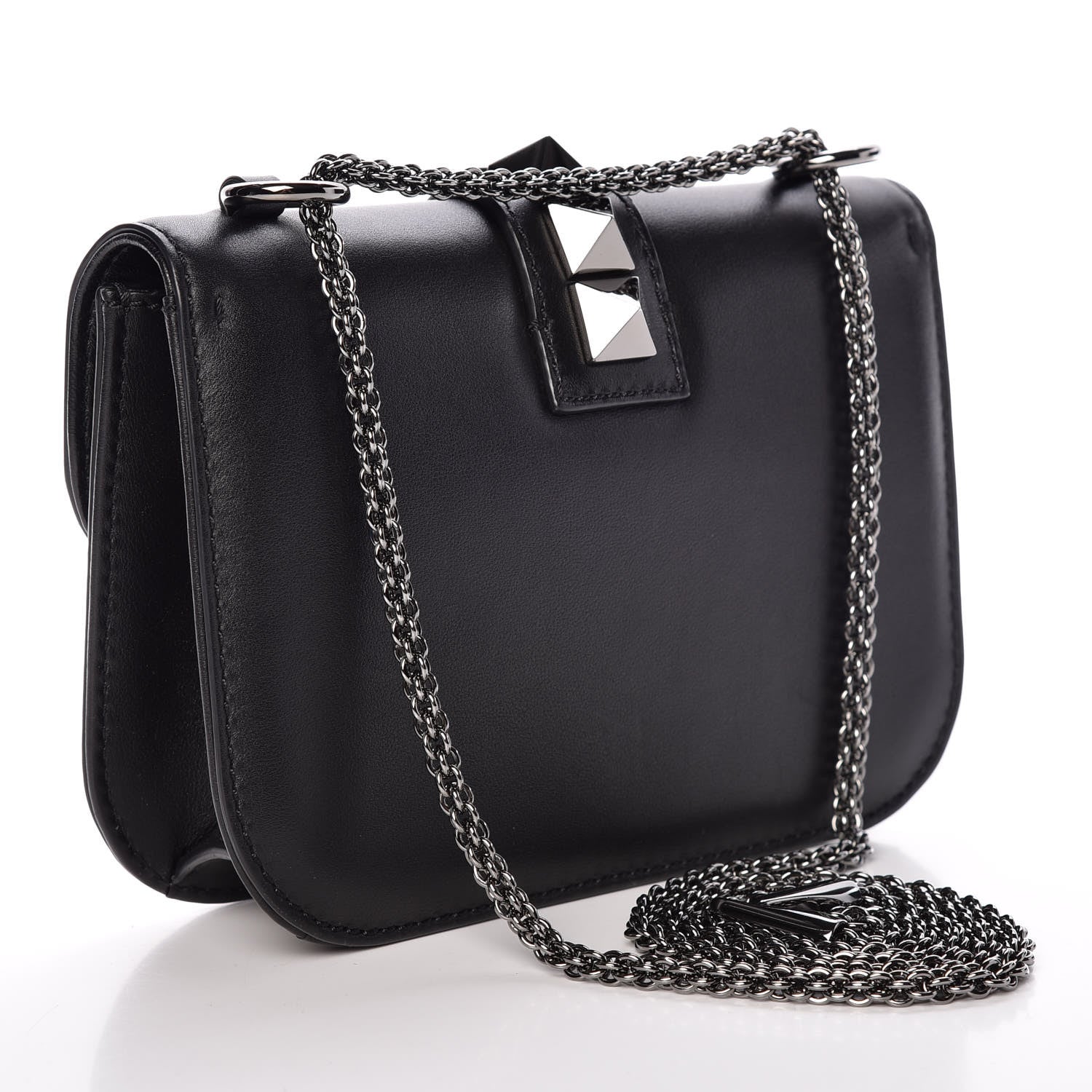 Valentino Garavani Vitello Small Glam Lock Rockstud Flap Black 3 of 9