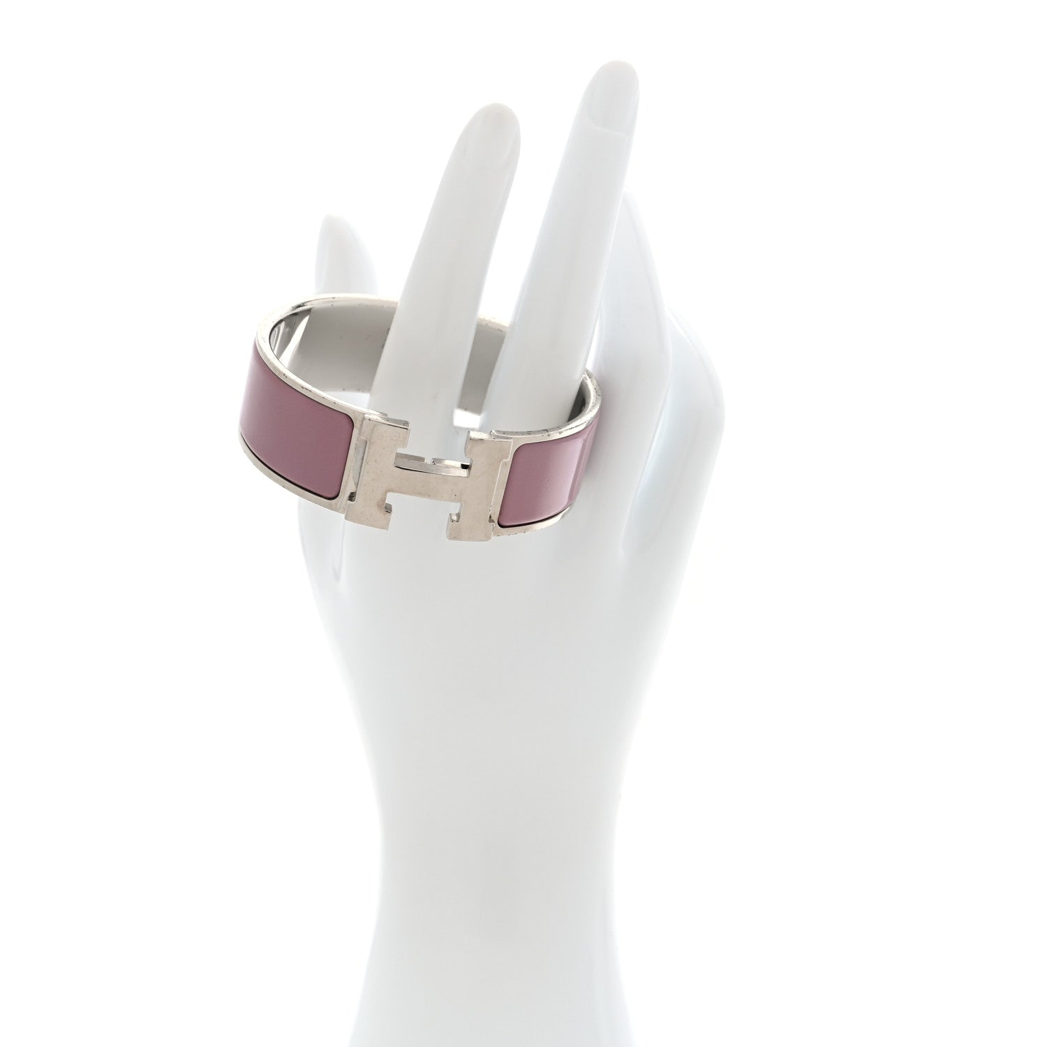 Hermes Enamel Wide Clic Clac H Bracelet PM Bois De Rose 2 of 4