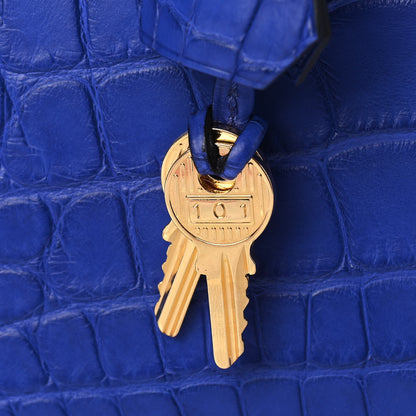 Hermes Matte Alligator Birkin 30 Bleu Electrique 28 of 32
