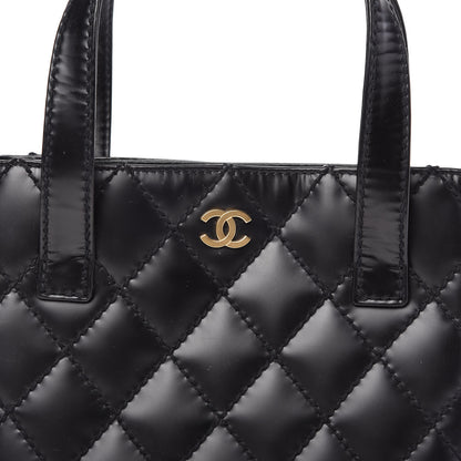 Chanel Calfskin Quilted Small Surpique Stitch Tote Black 9 of 9