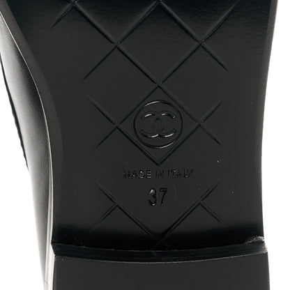 Chanel Lambskin Quilted CC Turnlock Loafers 37 Black 6 of 10