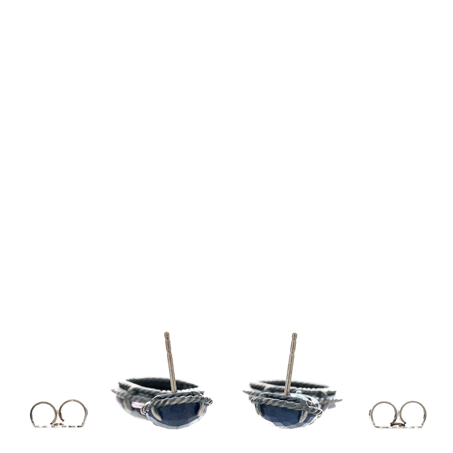 David Yurman Sterling Silver Sapphire Hampton Blue Topaz Black Orchid Chatelaine Triple Drop Earrings 3 of 4