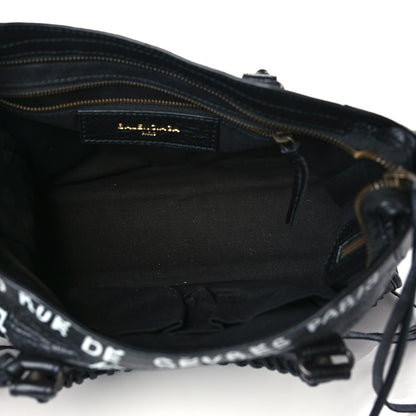 Balenciaga Agneau Classic Hardware Graffiti All Over S City Black 5 of 10