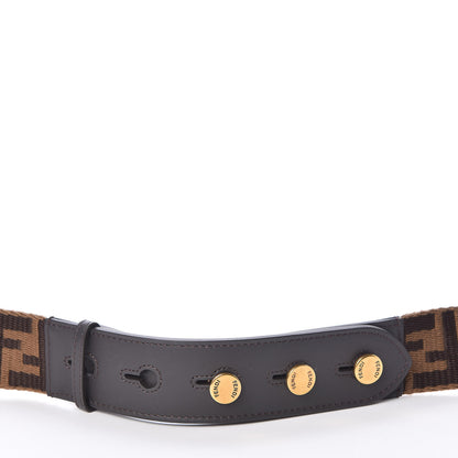 Fendi Ribbon Vitello Century FF 1974 Flat Studded Strap You Fango Marrone Ebano 7 of 7