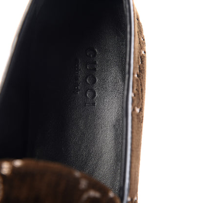 Gucci Velvet GG Monogram Horsebit Womens Jordaan Loafers 35.5 Brown Black 8 of 11