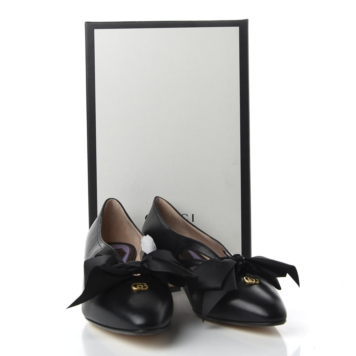 Malaga Kid Bow Berith Low Heel Pumps 36.5 Black