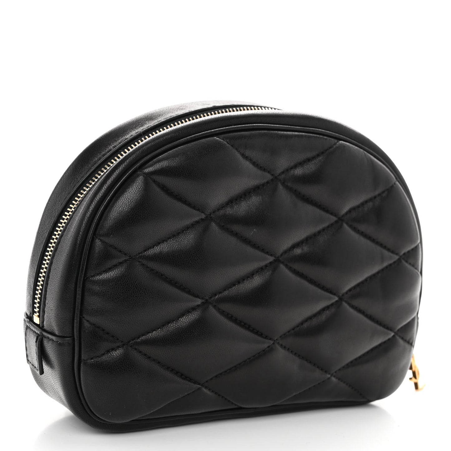 Lambskin Quilted Lolita Cosmetic Pouch Black